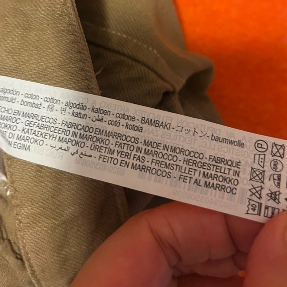 Zara light khaki full length cargo jeans NWT - Picture 6 of 7